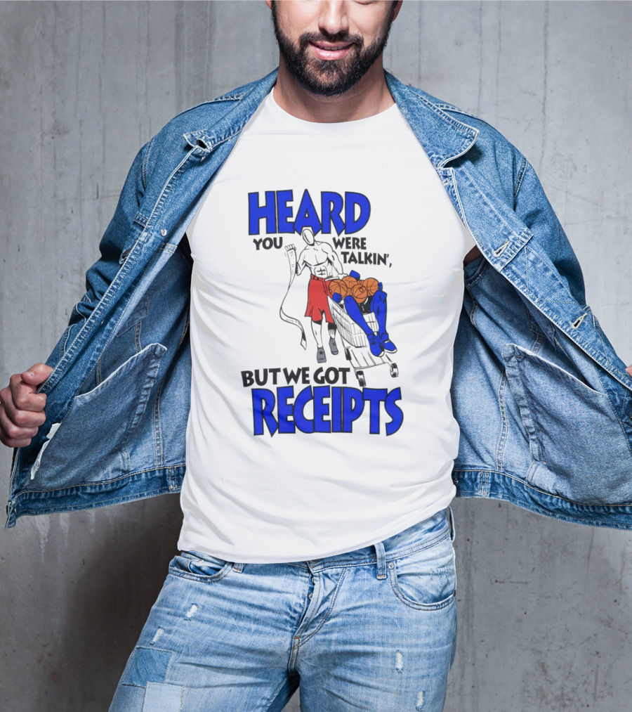 Heard You Were Talking But We Got Receipts Basketball Duel Scene T-Shirt