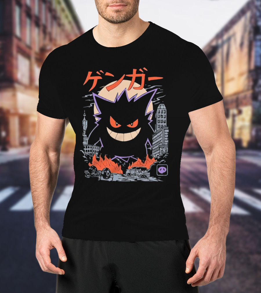Gengar Urban Cityscape Destruction T-Shirt