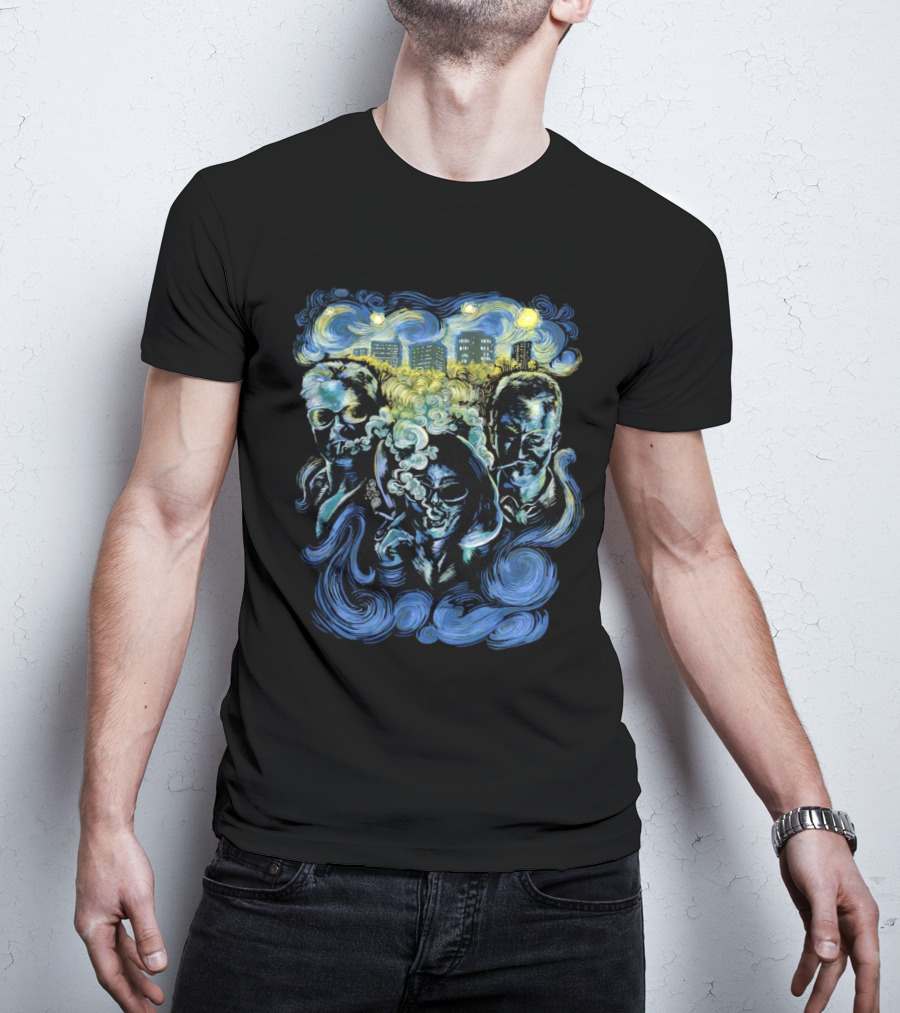 Fight Club Characters In Van Gogh’s Starry Night T-Shirt