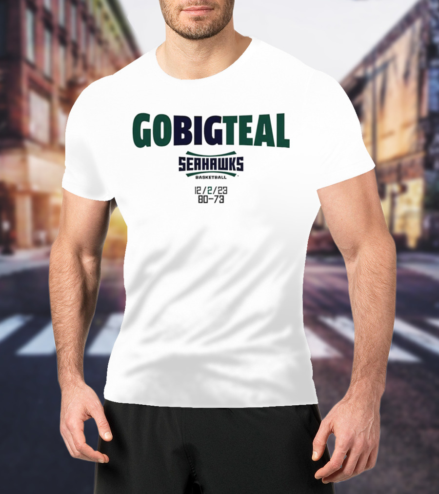 GOBIGTEAL Seattle Seahawks Basketball 12/8/23 Score 80-73 T-Shirt