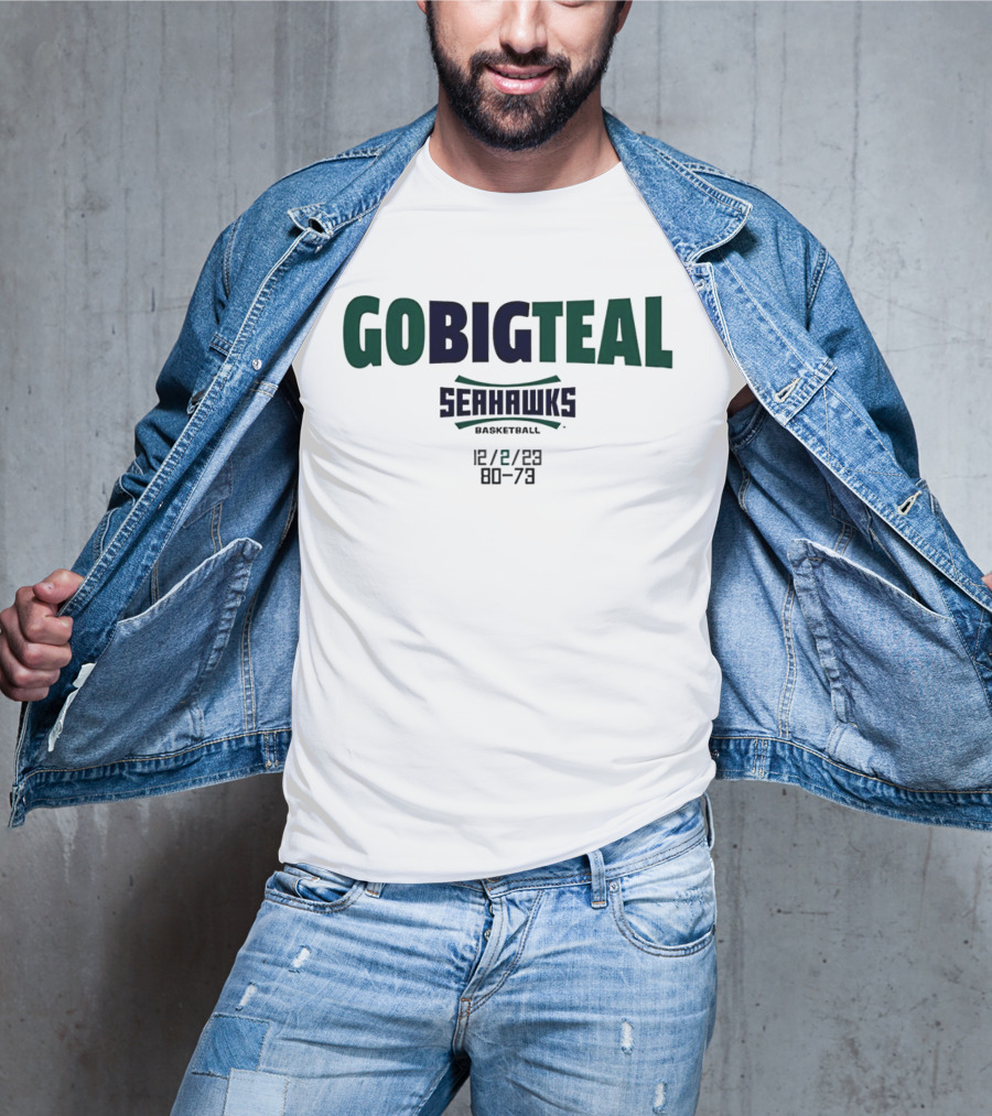 GOBIGTEAL Seattle Seahawks Basketball 12/8/23 Score 80-73 T-Shirt