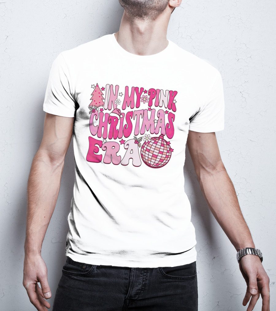 In My Pink Christmas Era Disco Ball T-Shirt