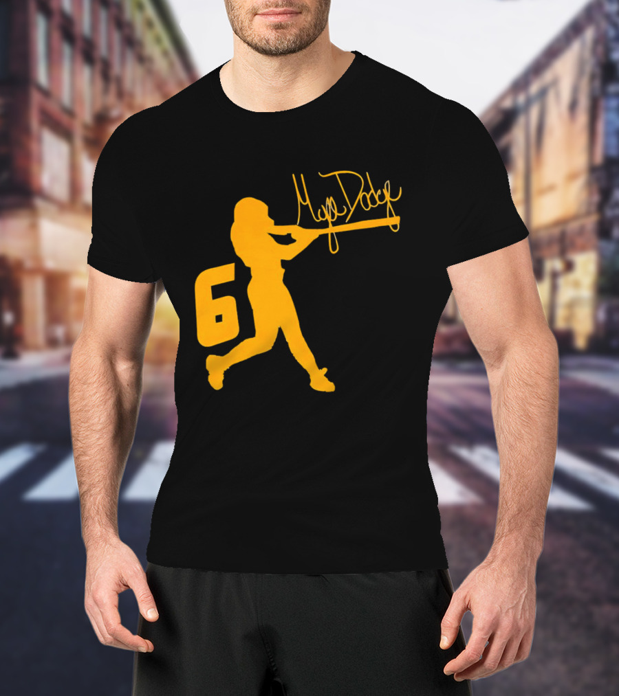 Mya Dodge Missouri Tigers Softball Signature Player Silhouette Number 6 T-Shirt