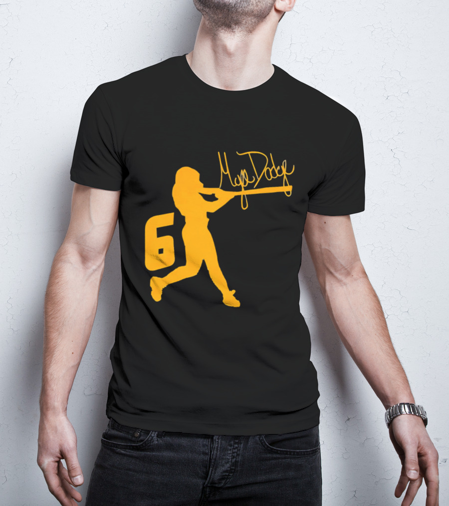 Mya Dodge Missouri Tigers Softball Signature Player Silhouette Number 6 T-Shirt