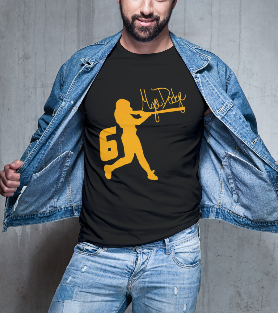 Mya Dodge Missouri Tigers Softball Signature Player Silhouette Number 6 T-Shirt