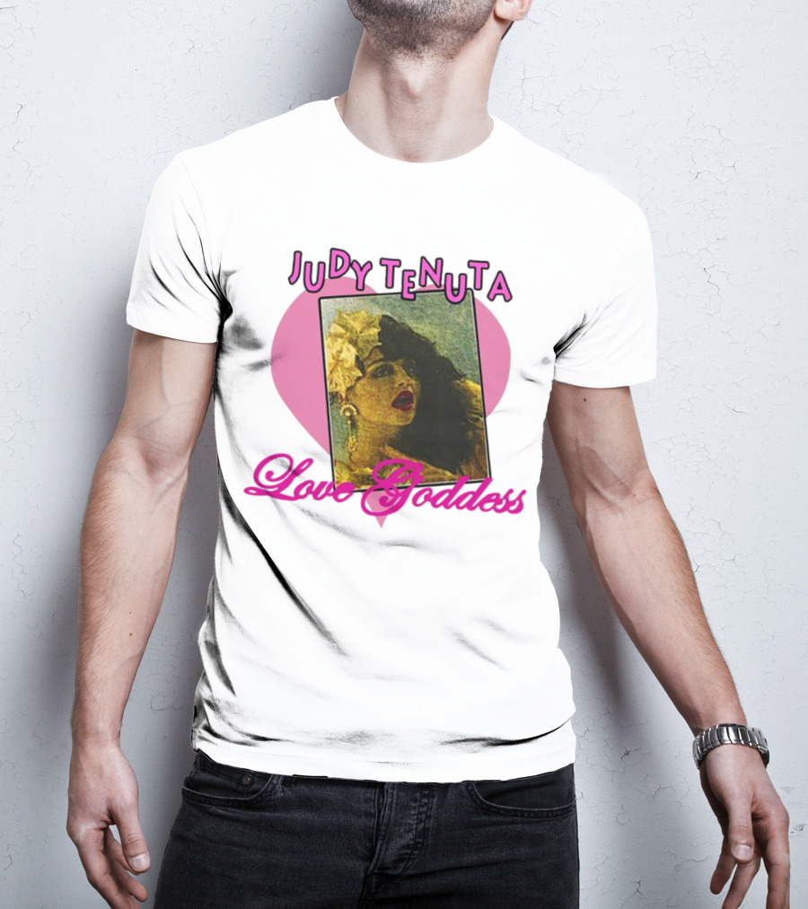 Judy Tenuta Love Goddess Vintage Art With Heart Background T-Shirt