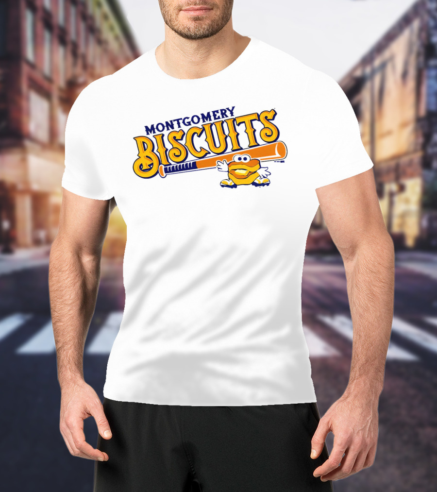 Montgomery Biscuits Biscuits Baseball Bat Biscuits Mascot T-Shirt