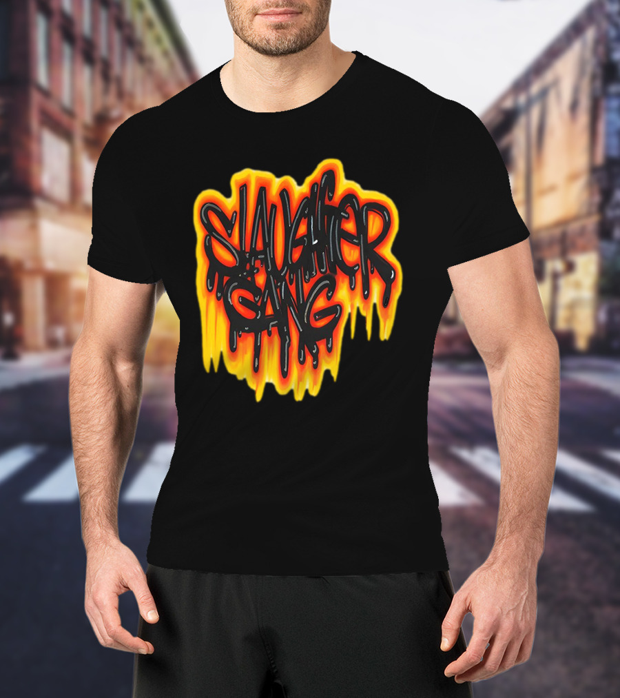 Slaughter Gang Drip Graffiti Flames T-Shirt