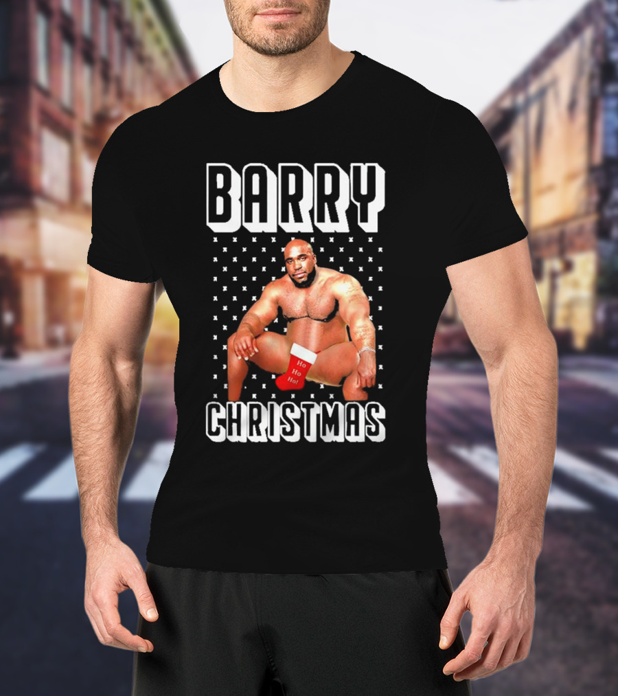 Barry Christmas Ho Ho Ho Stocking Holiday T-Shirt