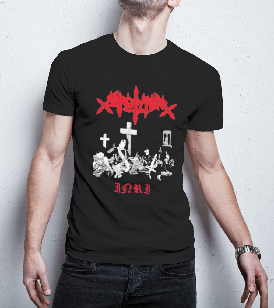 Sarcofago INRI Graveyard Crosses Photo T-Shirt