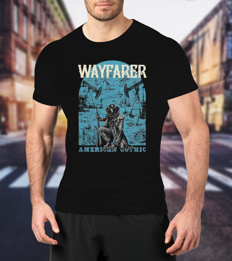 WAYFARER Oil Rig Cowboy American Gothic T-Shirt