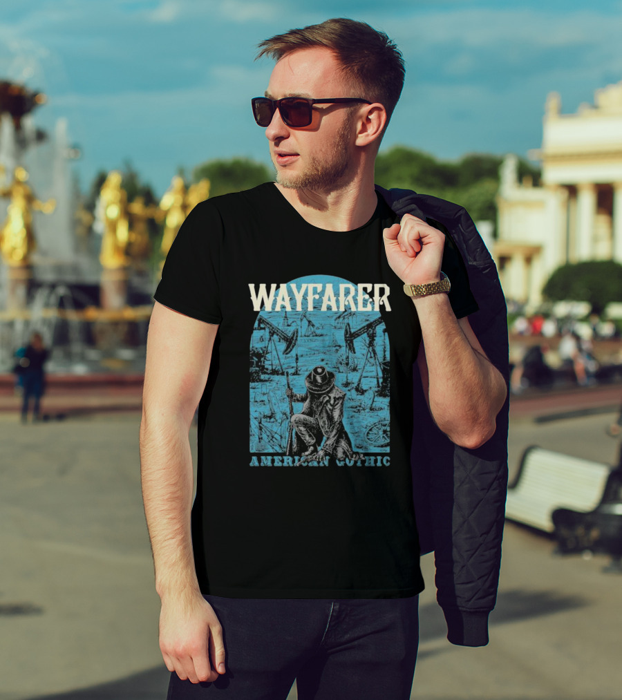 WAYFARER Oil Rig Cowboy American Gothic T-Shirt