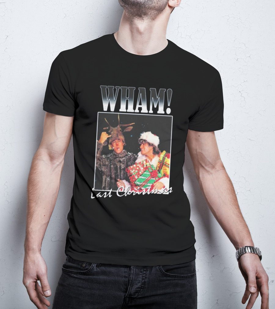 WHAM Last Christmas Reindeer And Santa Costume Scene T-Shirt