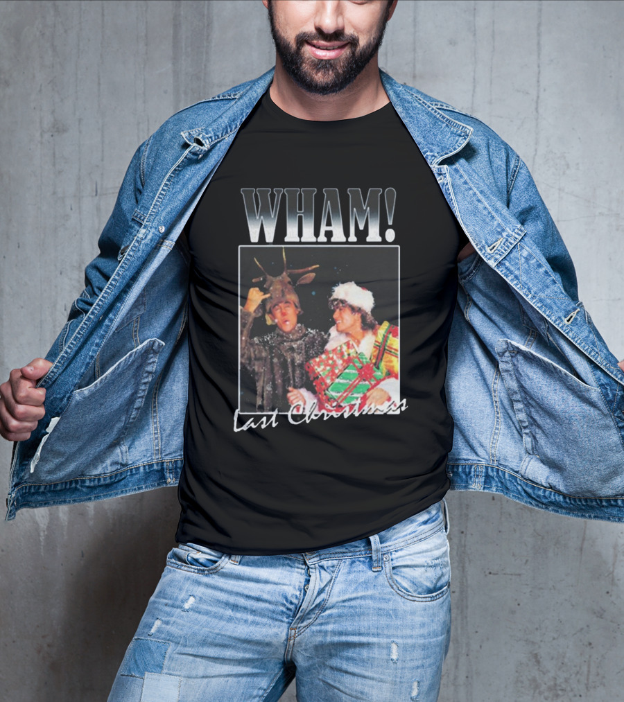WHAM Last Christmas Reindeer And Santa Costume Scene T-Shirt