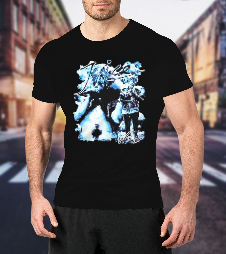 Juice Wrld Blue Collage With Signature Style Elements T-Shirt