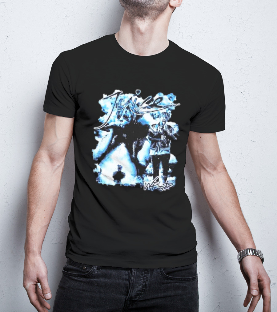 Juice Wrld Blue Collage With Signature Style Elements T-Shirt