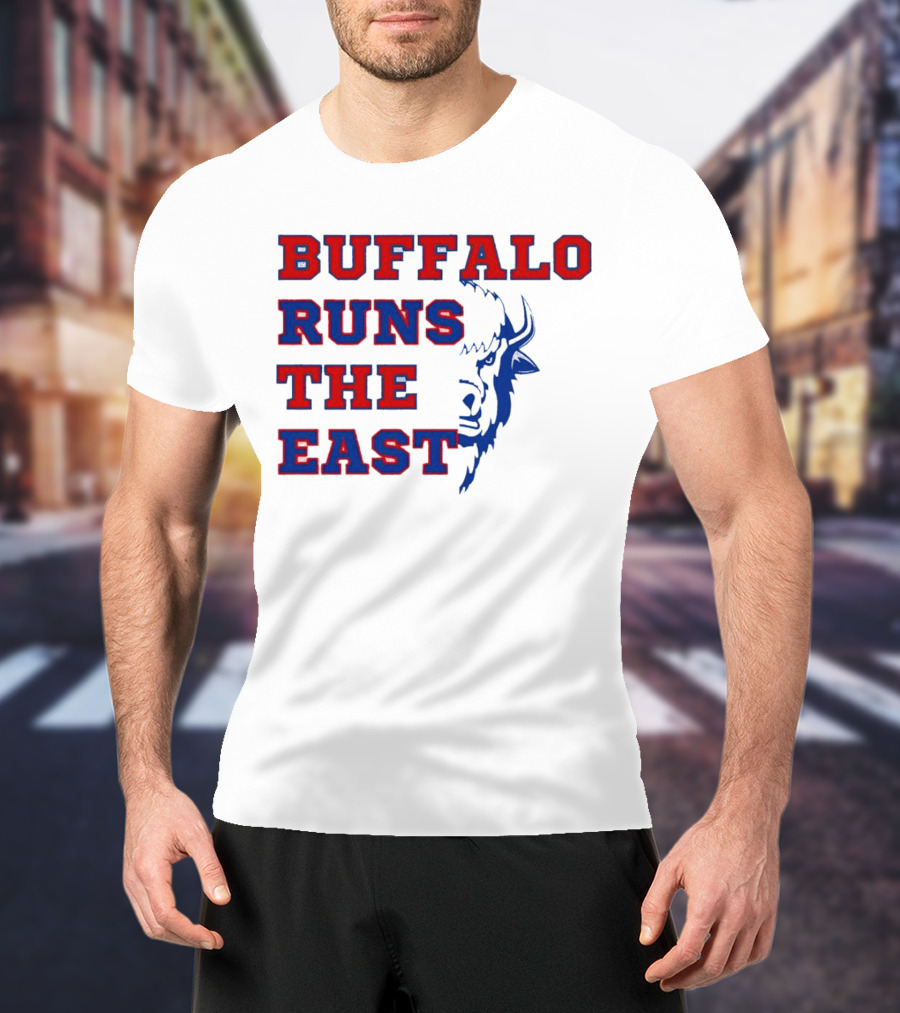 Buffalo Runs The East Bold Text With Buffalo T-Shirt