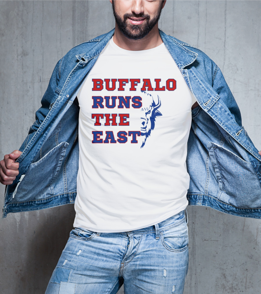 Buffalo Runs The East Bold Text With Buffalo T-Shirt