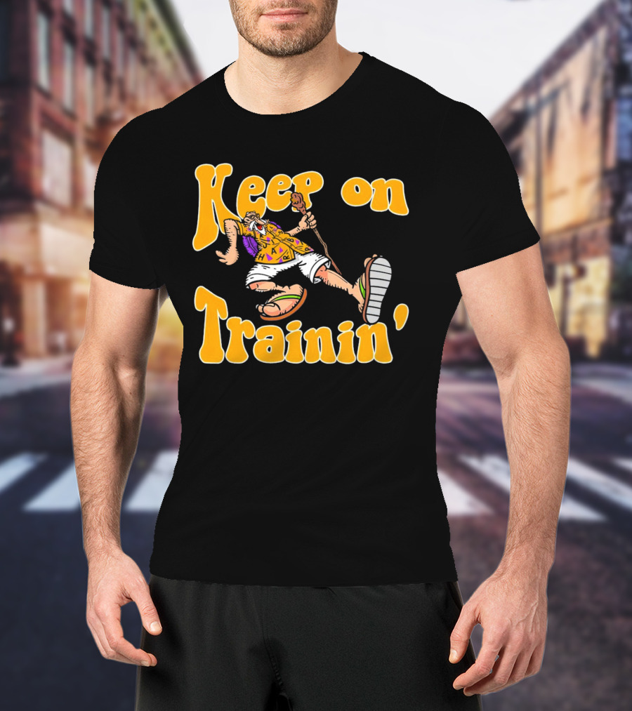 Master Roshi Keep On Trainin' Retro Style Sandals Hawaiian Shirt Cane T-Shirt