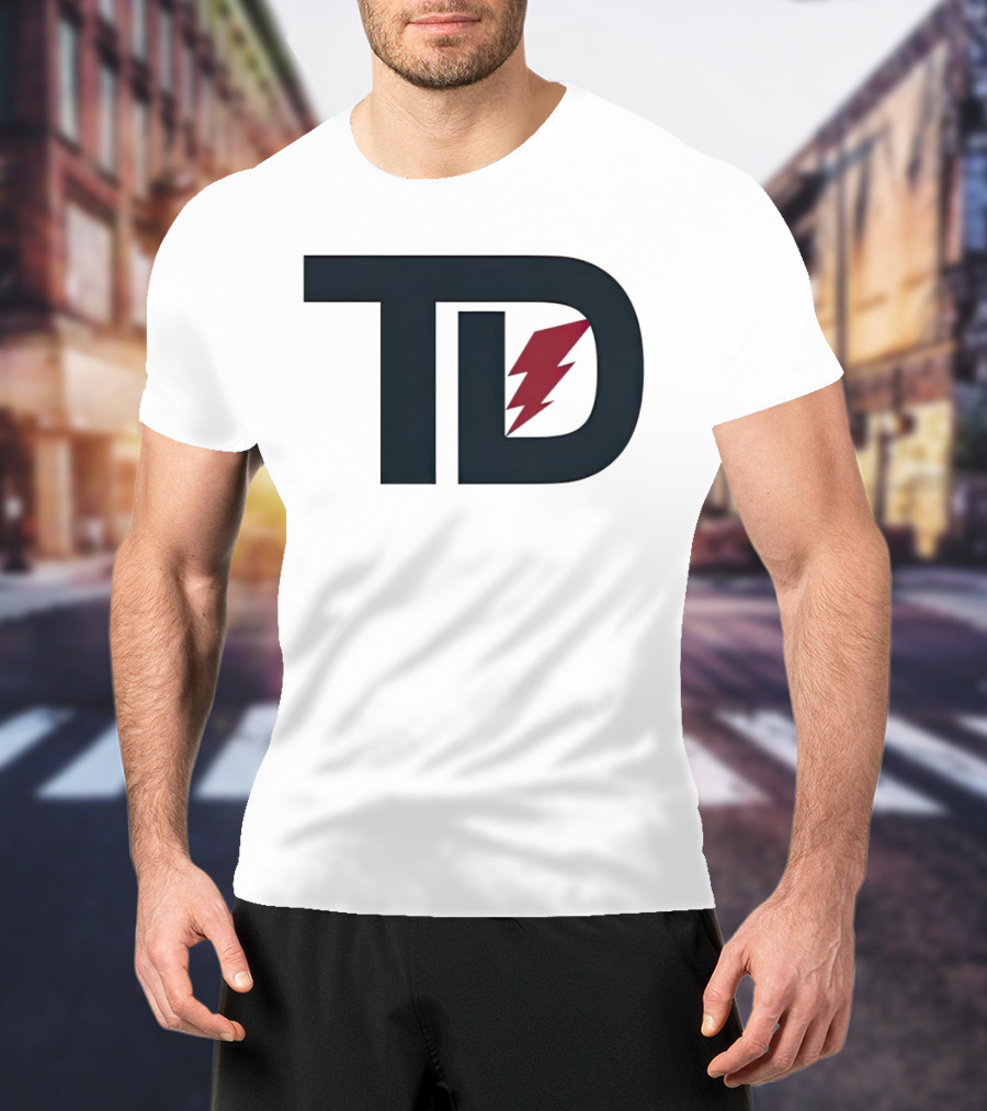 TD Logo With Red Lightning Bolt Tank Dell Houston Texans Football T-Shirt