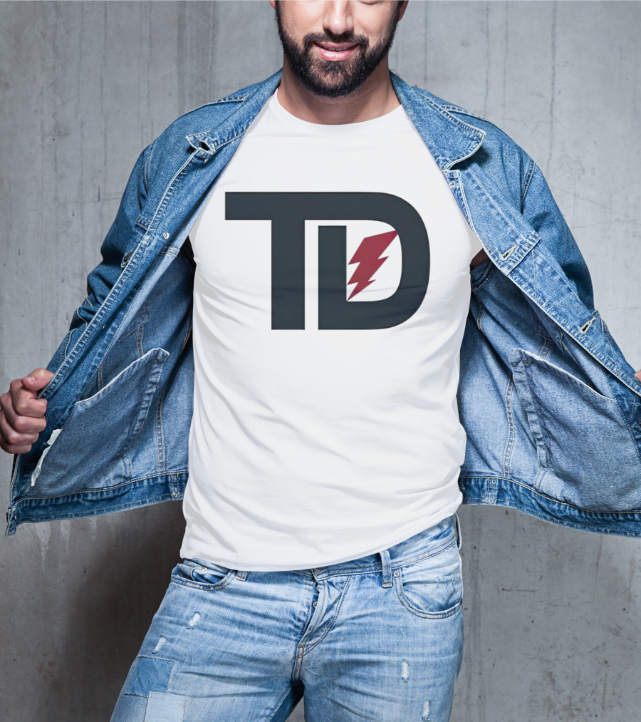 TD Logo With Red Lightning Bolt Tank Dell Houston Texans Football T-Shirt