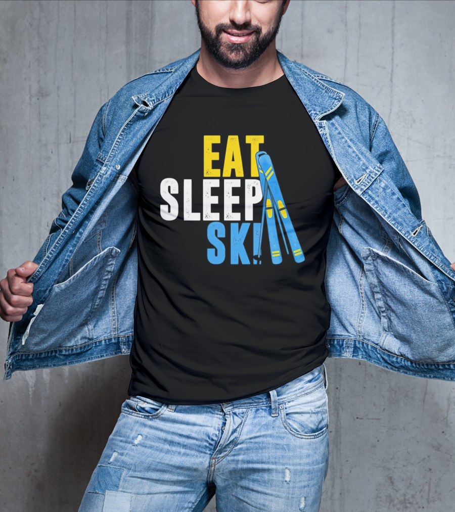 Eat Sleep Ski Skiing Ski Poles T-Shirt
