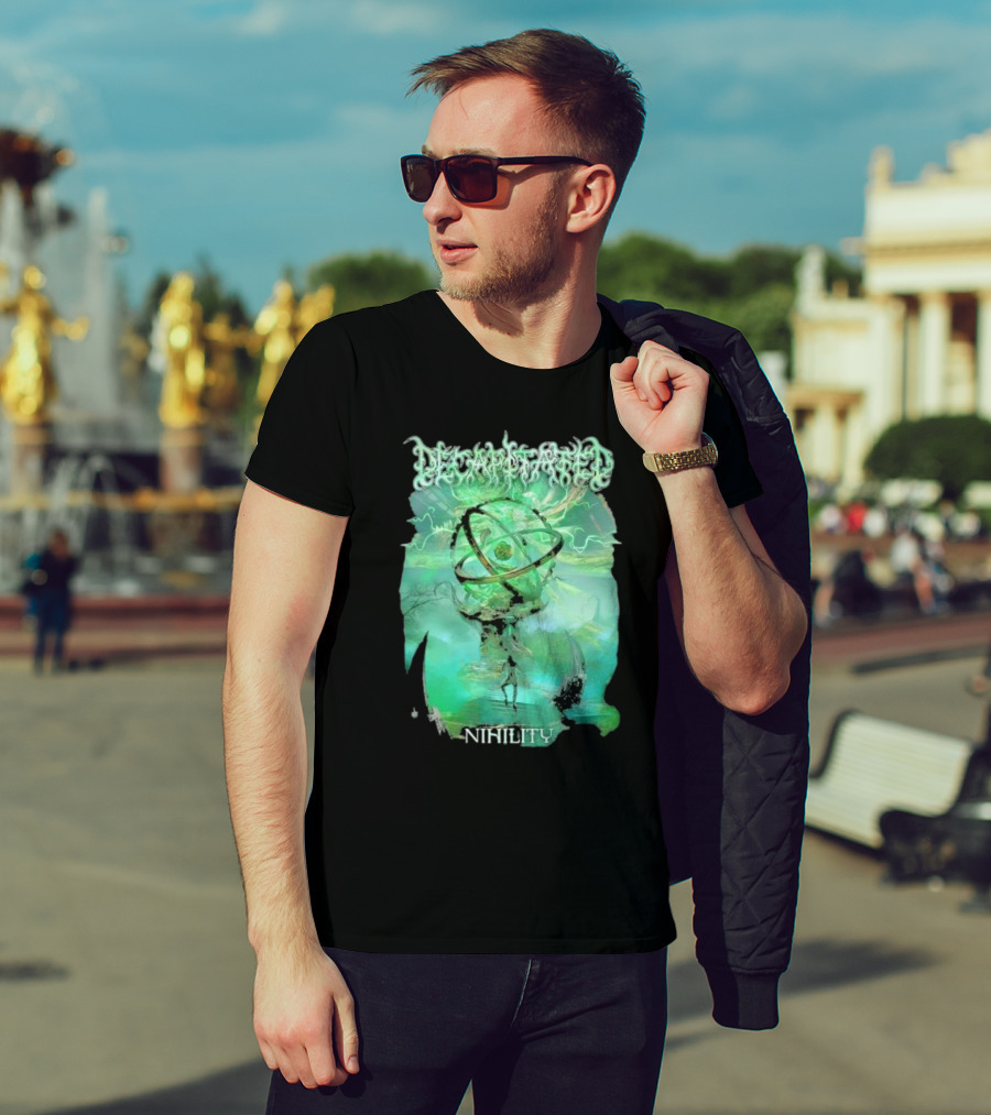 Decapitated Nihility Atomic Symbol Surreal Green Landscape T-Shirt