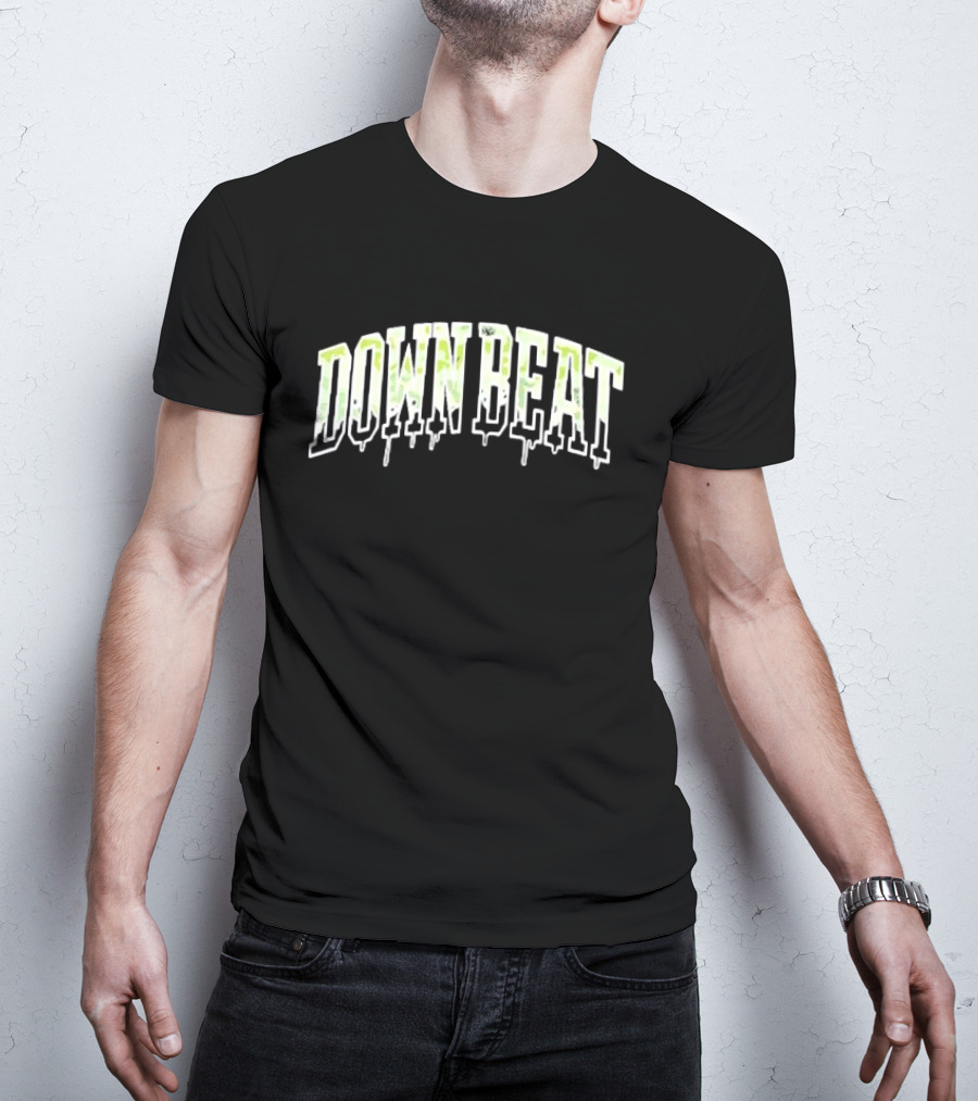 Downbeat Camo Varsity Drip Text T-Shirt
