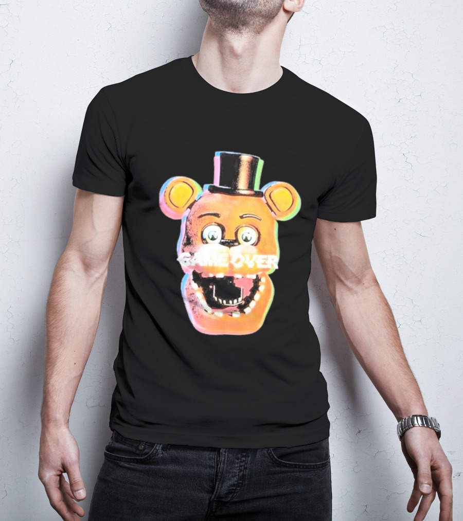 Five Nights At Freddy’s Game Over Text Freddy Head With Hat T-Shirt