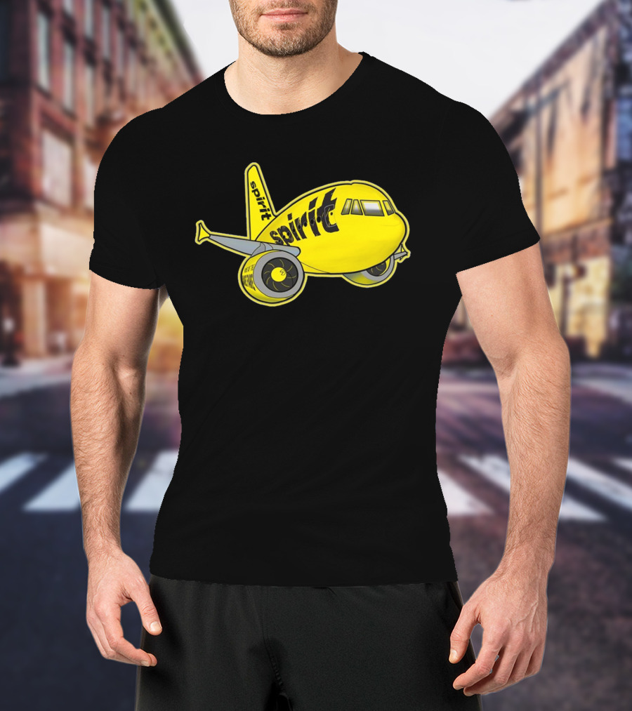 Spirit Airlines Airbus Cartoon Airplane T-Shirt