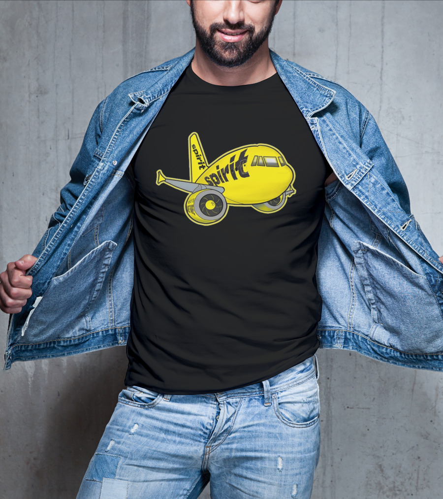 Spirit Airlines Airbus Cartoon Airplane T-Shirt