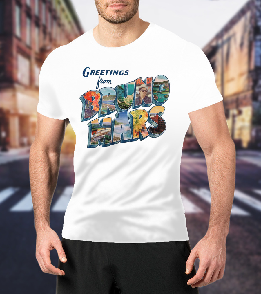 Greetings From Bruno Mars Island Escape Postcard T-Shirt