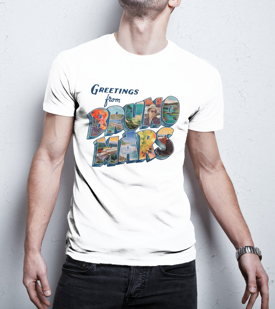 Greetings From Bruno Mars Island Escape Postcard T-Shirt