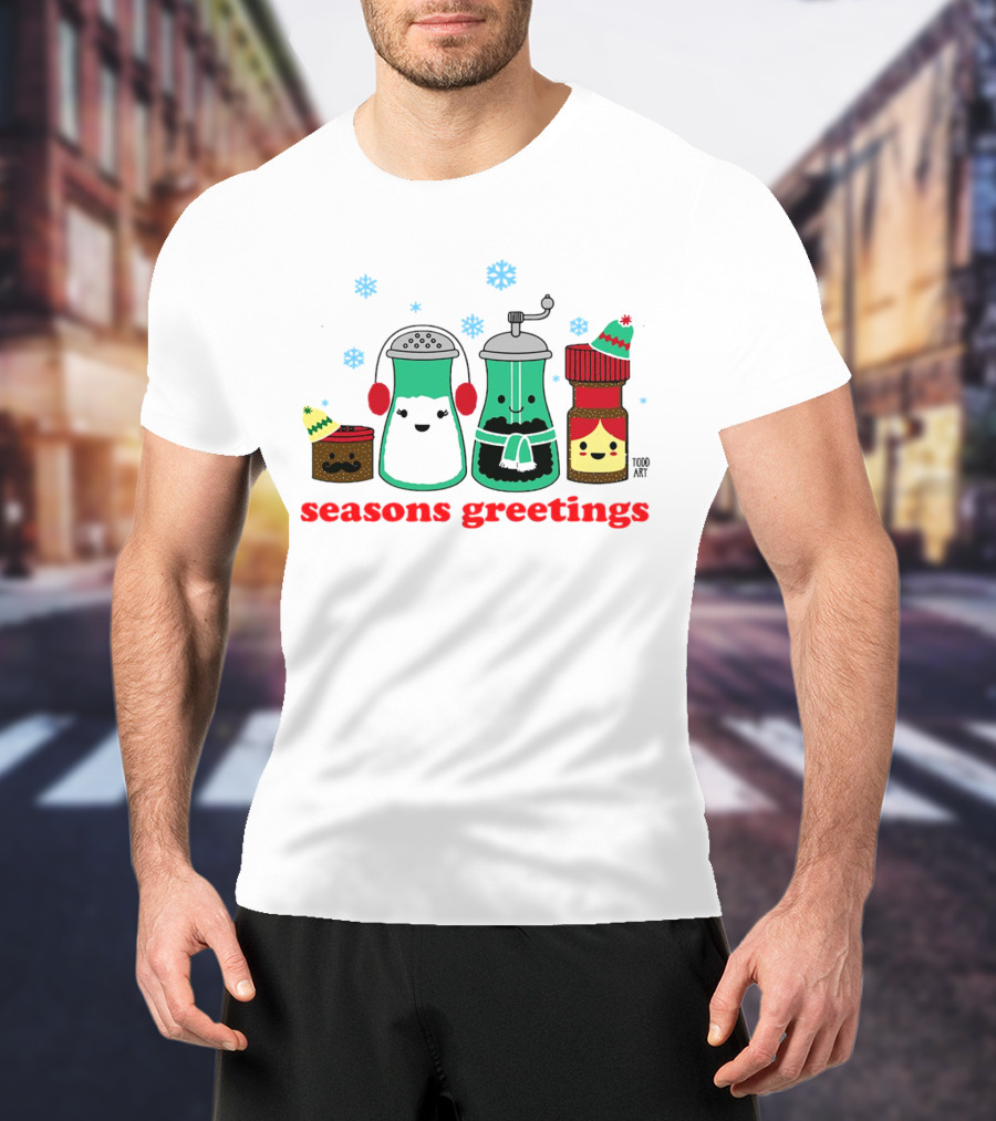 Seasons Greetings Christmas Cute Winter Spice Character T-Shirt