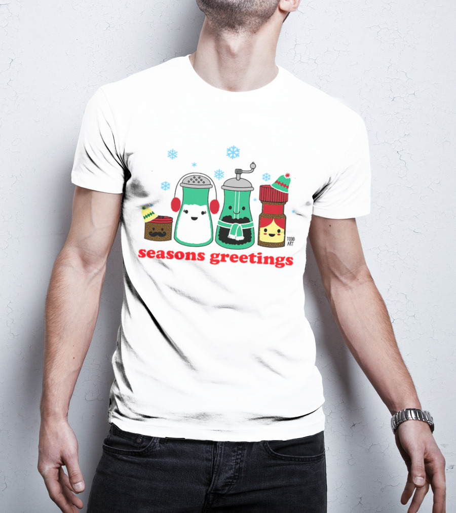 Seasons Greetings Christmas Cute Winter Spice Character T-Shirt