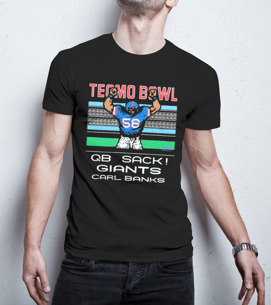 Tecmo Bowl QB Sack Giants Carl Banks 58 T-Shirt