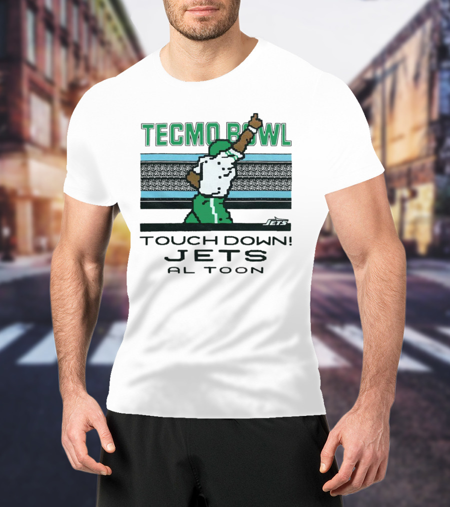 Tecmo Bowl Touch Down New York Jets Al Toon Retro Gaming Iconic Scene T-Shirt