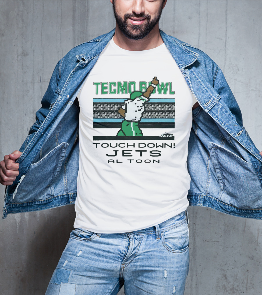 Tecmo Bowl Touch Down New York Jets Al Toon Retro Gaming Iconic Scene T-Shirt