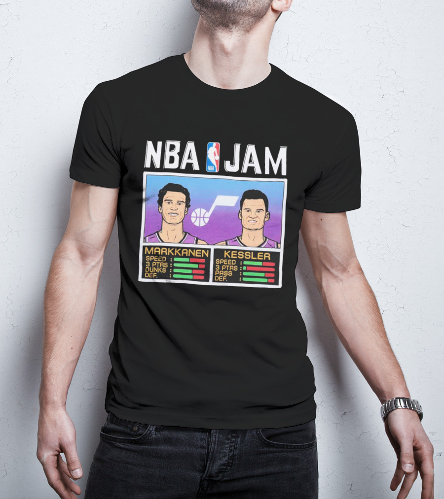 NBA Jam Jazz Markkanen Kessler Player Stats T-Shirt