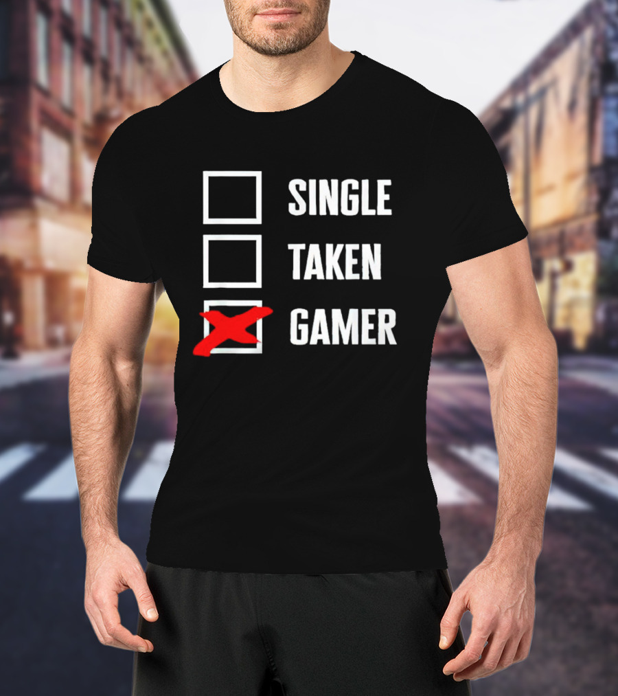 Single Taken Gamer Checkbox With Red X T-Shirt