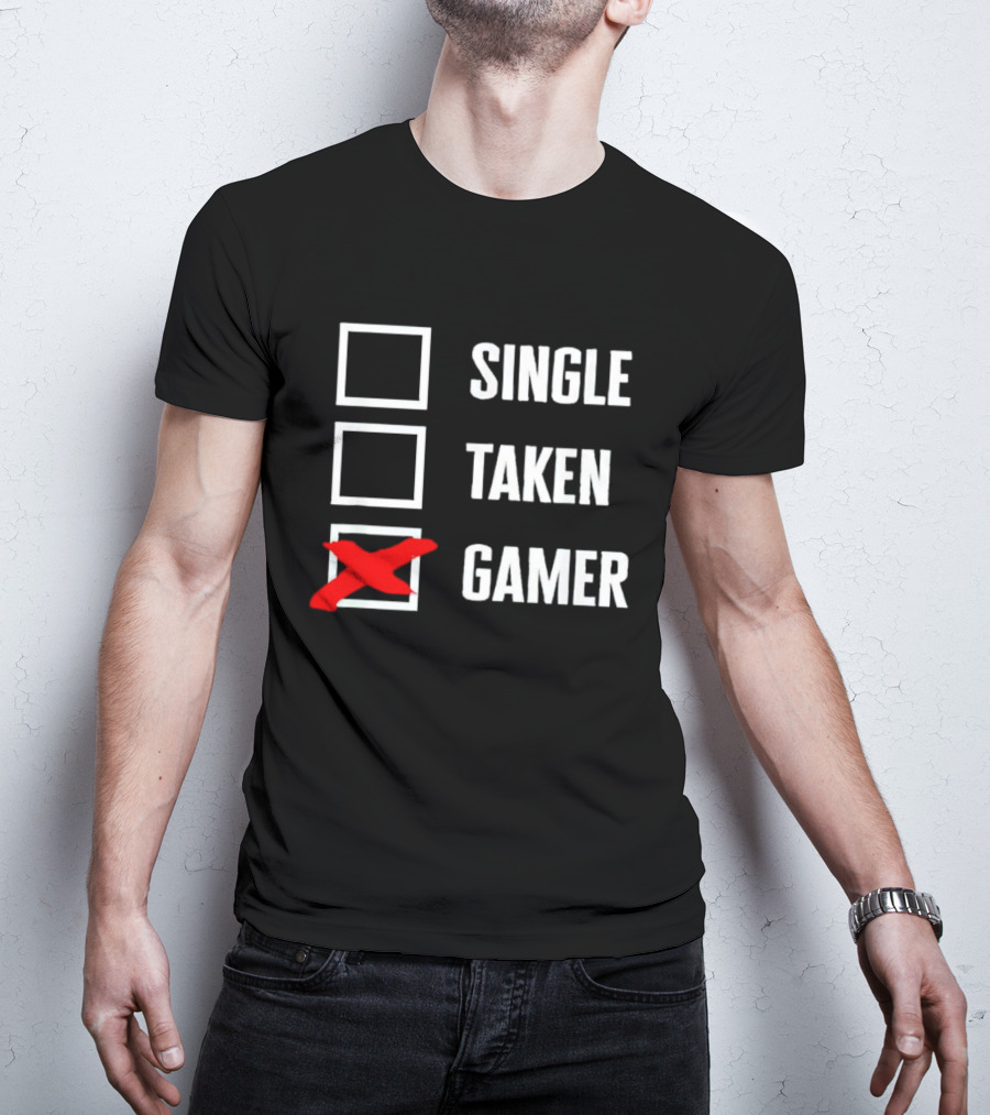 Single Taken Gamer Checkbox With Red X T-Shirt