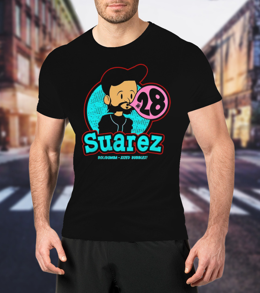 Suarez #28 Bolibomba Sized Bubbles Cartoon Cincinnati Reds Bubblegum T-Shirt