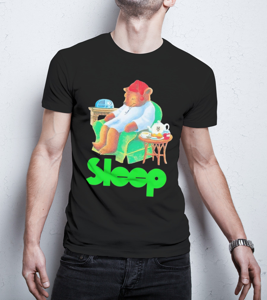 Sleep Tea Bear Radio Chair Cozy Time T-Shirt