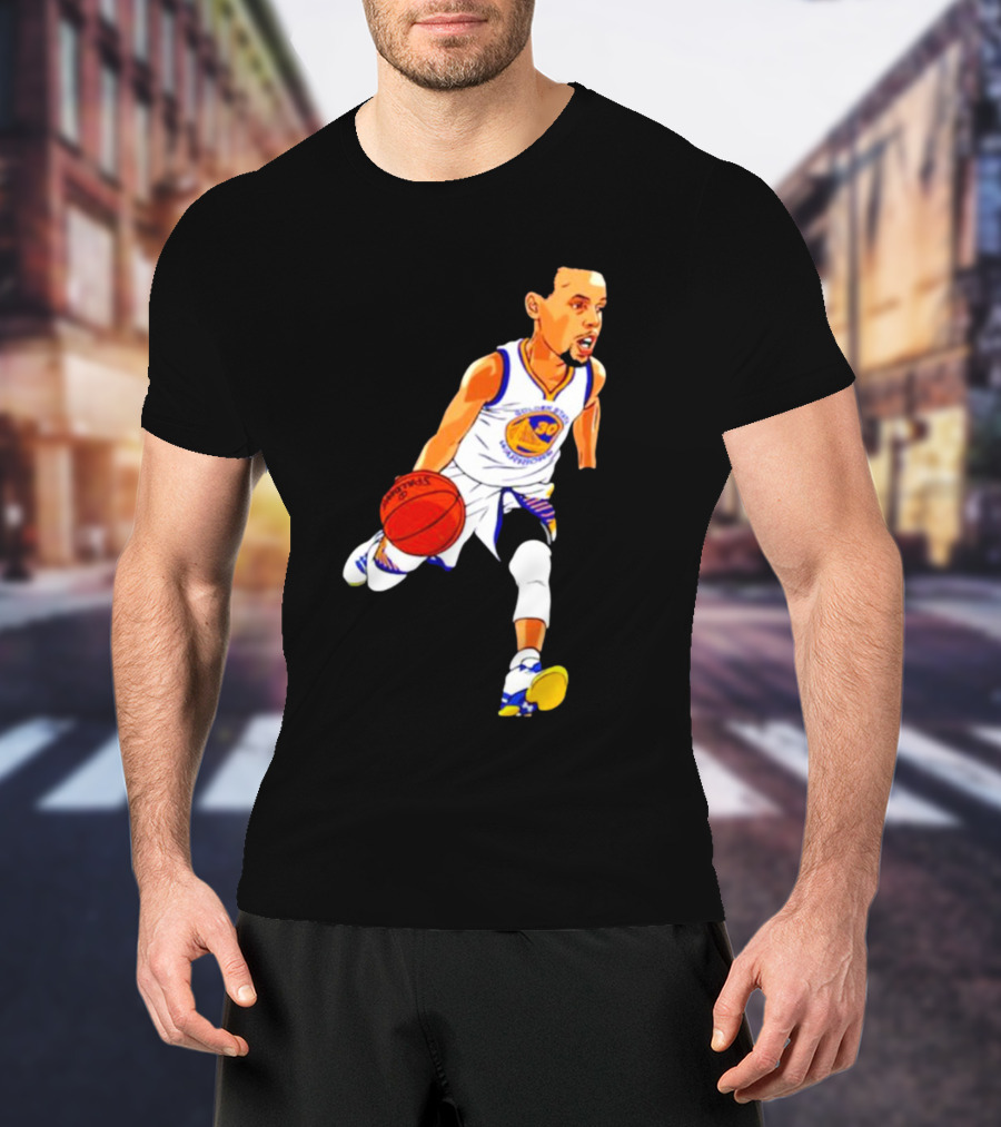 Steph Curry Oakland Basketball Cartoon Golden State Warriors T-Shirt