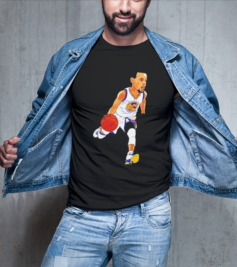 Steph Curry Oakland Basketball Cartoon Golden State Warriors T-Shirt