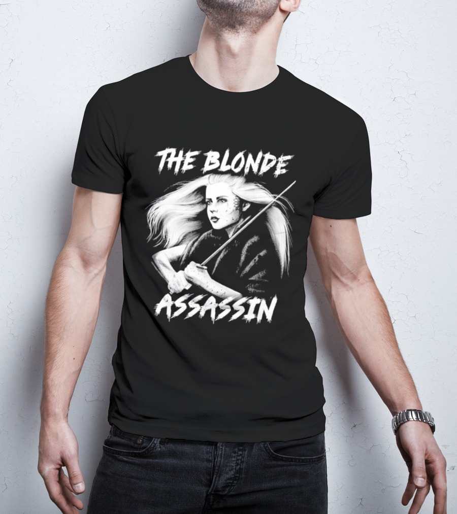 THE BLONDE ASSASSIN SWORD-WIELDING WARRIOR T-Shirt