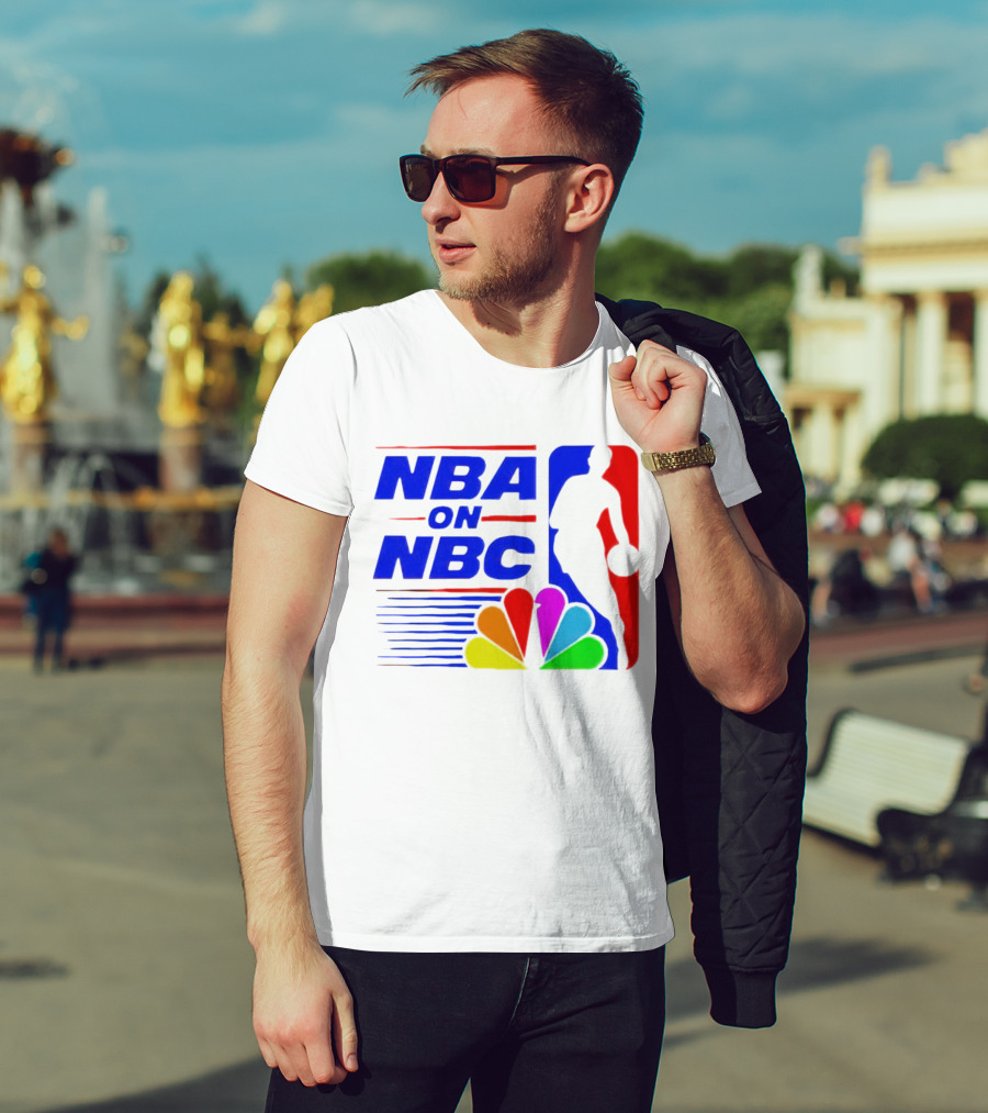 NBA On NBC Basketball Silhouette With Peacock T-Shirt