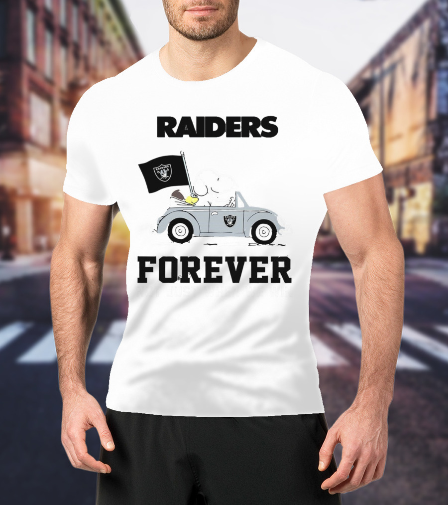 Raiders Forever Not Just When We Win Snoopy Woodstock Car T-Shirt