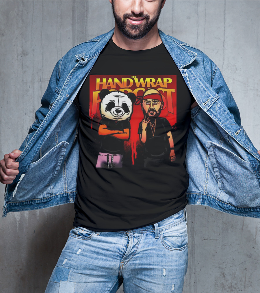 The Hand Wrap Podcast Panda Mask And Bandana Characters T-Shirt