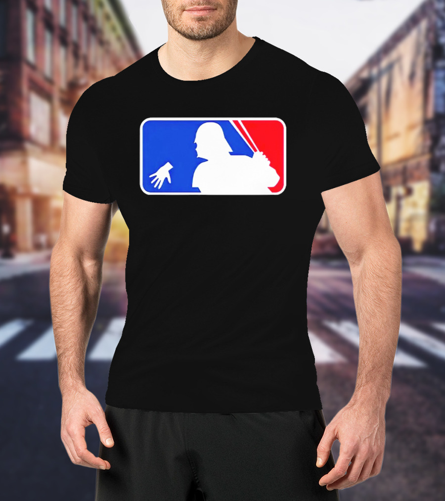 Darth Vader MLB Parody Silhouette With Baseball Bat And Hand T-Shirt